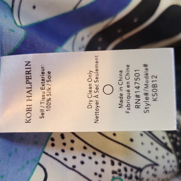 Kobi Halperin Silk Blouse in Blue and Black - Picture 5 of 6